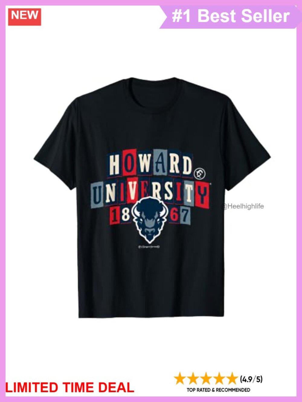Howard University HBCU Collage T-Shirt Classic Fit Cotton